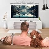 Scart to HDMI Converter, Scart to HDMI Adapter Cable with 720P/1080P Switch for TV Monitor Projector, Scart Lead to HDMI Video Converters for VHS DVD Player STB Xbox Wii PS2 PS3 to TV