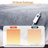 PROALLER Heated Blanket Electric Throw 160x130CM, 10 Levels &1-9H Timer Auto-Off, Machine Washable, Soft Flannel Sherpa Full Body Warming, Sofa Bed Office Use, Heating Blanket