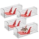 ROSHIELD 4 X Humane MOUSE Traps for Indoors and Outdoors, Duty Pest Trap for Catch Alive. Pets and Children Friendly. Reusable Rodent Mice Trap. Quick, Effective and Highly Sensitive Catcher