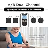 4 in 1 - D.I.Y & Tens Unit & EMS & Massage Muscle Stimulator, Dual Channel Therapy Machine for Pain Relief, FDA Cleared Rechargeable Electronic Pulse Massager,with 12pcs Electrode Pads