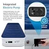 Active Era Luxury Single Inflatable Mattress | Puncture Proof Single Airbed with Flock Coating | Quick 3 Mins Blow Up Bed with Built-in Pump | Portable Air Bed for Home, Camping & Guests 187x99x53cm