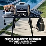 Ninja Woodfire Pro Connect XL Electric BBQ Grill & Smoker with App Control, 2 Digital Probes, Rib Rack, Cover, Liners & Cleaning Brush, Large 7-in-1 Outdoor Grill & Air Fryer, Blue & Black OG901UKAMZ