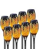 KALAHOL Solar Light Outdoor Garden, 8 Pack Solar Flickering Dancing Flame Lights IP65 Waterproof, Solar Torch Lights Dusk to Dawn Auto On/Off, for Garden, Pathway, Patio, Yard, 52CM Tall