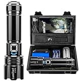 Torches LED Super Bright Rechargeable - 500000 Lumens Powerful Torch XHP70.2 Tactical Flashlight with Holster, 5 Modes & Zoomable Flash Light IP67 Waterproof for Camping Hiking Emergency Dog Walking