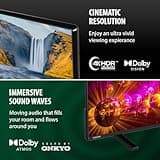Toshiba 65UV2F53DBU 4K Smart VIDAA TV, Ultra HD, HDR10, Freely, Disney+, Prime Video, Netflix, Dolby Atmos, Dolby Vision, Sound by Onkyo, Works with Alexa, Works with Google Assistant, VIDAA Voice