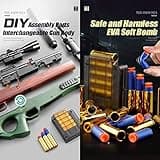 Funthy Sniper Rifle Foam Blaster with 20 Soft Balls, Bolt Action Sniper Rifle Dart Blaster with Detachable Scope, Blaster Game Set for Boys, Shell Ejection Soft Bullet Toy Gun Kids and Adults – AWM