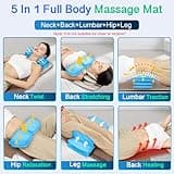 Full Body Massage Mat, 3D Body Stretching & Lumbar Traction, Back Heating, Traction Up & Down, Curve Stretch, Twist Left & Right, 4 Modes 3 Intensities 3 Heat Levels, PU Leather, Foldable, Fit 5'1-6'1