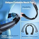 8000mAh Portable Neck Fan, Neck Air Conditioner with 6 Powerful Speeds, Hands-Free 360° Cooling Neck Fan, Rechargeable USB Fan Bladeless Wearable Foldable Mini Fan for Men Women Home Office Outdoor