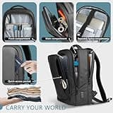 Mens Business Laptop Backpack for 15.6 Inch Large Rucksack with Charging Port Computer Bag Durable Anti-Theft High-Tech Daypack Water-Resistant Casual Daypack for Office College Weekender-Black