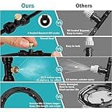Misting Cooling System Kit With Timers & 24V Silent Pump & Brass Sprayers - Outdoor Patio Mister System Drip Irrigation System For Outside Patio, Garden