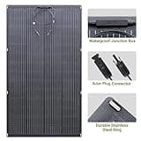 ALLPOWERS SF200 200W Flexible Solar Panel with IP68 Waterproofing ETFE Photovoltaic Solar Module, 32V Off-Grid Semi-Flexible Mono Solar Panel for Roof RV Motorhome Boat Cabin Van Uneven Surfaces