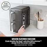 Ninja Double Stack XL Air Fryer, Vertical Dual Drawer AirFryer with 4 cooking levels, 2 Drawers and 2 Racks, Space Saving Design, 9.5L Capacity, 6 Cooking Functions, 8 Portions, Grey, SL400UK