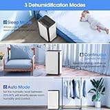 Hangsun 20L/Day Dehumidifiers for Home Dehumidifier for Drying Clothes and Damp with Digital Humidity Display, Continuous Drainage, 24 Hour Timer, Ideal for Laundry Room, Basement, Bedroom, Bathroom