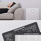 EVA Alto four Air Purifier, Ultra Silent 17dB, True HEPA 99.97% Allergen, Smoke, Pet Dander, Dust, Pollen Removal, Active Carbon - 55m² Multi-Room Coverage (Long life filter set)