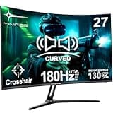 Minifire 27 Inch Gaming Monitor, 180Hz, Curved Gaming Monitor, Built in Speaker, Crosshair, 1Ms, sRGB130%, FHD 1080P Computer Screen, VESA Compatible, Eye Care Adaptive Sync HDMI＆DP Prots （MFG27C1 ）