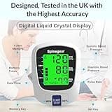 Rechargeable Blood Pressure Monitor for Home Use, Fast Charging Blood Pressure Machine, NHS CE Approved UK BP Device, 22-42cm Upper Arm Cuff with 3 Color Backlight & Voice Broadcast