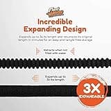 Flexi Hose Expandable Garden Hose - 100FT Heavy Duty Water Hose, Retractable Hose with 2cm Brass Fittings - Expandable Hose Design Includes Spray Nozzle (Black 30 Metres)