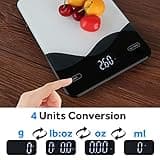 Chargeable Digital Kitchen Food Scale - AIMILAR LED Display 22lb Food Weight Scales for Baking Cooking USB-C Rechargeable Ounces and Grams 1g/0.1oz Tempered Glass