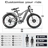 Shengmilo Dual Suspension e bike S600 E-Mountain Bike Dual Motor electric bike 26Inch Fat Tire e-bike 48V 17.5AH Battery with Removable Li-Ion Battery and 7 Speed Gear for Adults-Men(UK Warehouse)