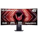 LG UltraGear Curved OLED Gaming Monitor 45GS95QE, 45 inch, 1440p, 240Hz, 0.03ms Response Time, HDR 10, NVIDIA G-Sync compatible & AMD FreeSynce, Smart Energy Saving, DisplayPort, HDMI
