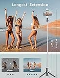 Selfie Stick Tripod with 2 Fill Lights, 45'' Extra Long Phone Tripod with Detachable Remote, Compatible with iPhone, Samsung, Smartphones