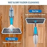 Spray Mops for Cleaning Floors - BPAWA Microfibre Floor Mop Flat Dry Wet Use for Hard Wood Laminate Vinyl Tile Wooden Floor Cleaning, Dust Mop with 2Pcs 550ML Spray Bottle and 4 Reusable Washable Pads