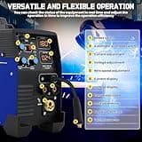 200A 230V MIG Welder, 3 in 1 Welding Machine, Gas/Gasless Flux Core MIG/Stick/Lift TIG/Spot Welding Inverter Welders with Digital LED Display