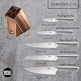 Taylors Eye Witness 5 Piece Knife Block Set – Razor Sharp Full Metal Kitchen Knives with Stylish Acacia Wood Storage. Stainless Steel Precision, Durable, Includes Paring, Chef, Bread & Carving Knives