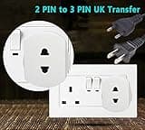 [2 Pack] Heavy Duty UK 1A Fuse Toothbrush Adaptor Plug UK Electric Shaver Razor Adaptor 2 Pin To 3 Pin Toothbrush Plug Socket Converter