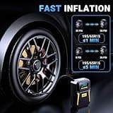 Ipflin Tyre Inflator Air Compressor - Digital Car Tyre Pump 12V DC,Portable Car Accessories for Men,Electric Air Pump 150 PSI For Car Tyres,Bikes,Football,Preset Tyre Pressure & Auto Shutoff