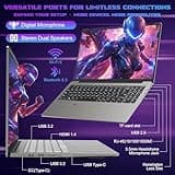 2025 16 Inch 2.5K IPS Gaming Laptop Computer, AMD Ryzen 7 6800H (Up to 4.7GHz), 16GB DDR5 512GB SSD, AMD Radeon 680M, WiFi 6, Type-C, Webcam, Fingerprint, Backlit Keyboard, Windows 11 Pro w/ MS Office