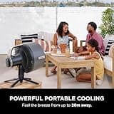 Shark FlexBreeze Pro Mist Cordless Indoor & Outdoor Fan with Outdoor Misting System, 20m Cooling Reach, 24hr Runtime, Pedestal & Table Fan, 5 Speeds, Quiet, Remote Control, Charcoal Grey FA300UK