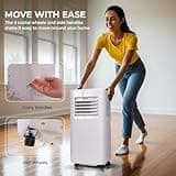 Olsen & Smith 9000 BTU 3-in-1 Portable Air Conditioning Unit, AC Air Con Conditioner Cooler On Wheels with Cooling, Fan & Dehumidifier Functions, 24H Timer with Window Kit & Remote Control, White