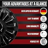 ALBRECHT automotive 49267 Car Wheel Trims Wind 17 " inches, 1 Set of 4 Units, Black Plus