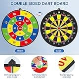 FHNSEL 29 Inches Kids Dart Board Set,Double Sided Dart Board with 12 Sticky Balls,6 Darts,Indoor & Outdoor Party Games Toys Gifts for 3 4 5 6 7 8 9 10 11 12+ Year Old Boys Girls and Adult