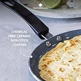 MasterClass MCCPCER24 Eco Induction Crepe / Pancake Pan with Healthier Chemical Non Stick, Aluminium / Iron, Black / Blue, 24 cm