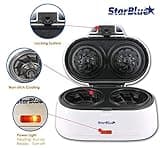 Double Waffle Bowl Maker by StarBlue - White - Make bowl shapes Belgian waffles in minutes | Best for serving ice cream and fruit | Gift ideas 220-240V 50/60Hz 1200W, UK Plug