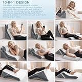 3-in-1 Orthopedic Bed Wedge Pillow Set Memory Foam Adjustable 9&14'' Folding Triangle Pillow for Leg Knee Support Sleep Apnea Back Pain Relief Acid Reflux Snoring Sitting Up Rest Post Surgery Recovery