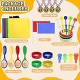 Waylipun Sports Day Kit, 36 Pcs Outdoor Games Set, Sack Race, Ring Toss Game, Egg and Spoon Race, 3 Legged Race, Medal and Whistles, Birthday Party Games Backyard Garden Game Kit for Kids and Family