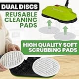 H2O HD Dual Buff Steam Mop Attachment Head - Great For Floor Buffing, Floor Cleaning and Floor Steaming Of Sealed Hardwood, Kitchen and Bathroom Floor Tiles - Includes 2 Soft Scrub Washable Pads