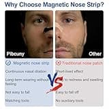 60 Count Magnetic Nose Strip – Pibcuny Nose Magnet for Breathing, Magnetic Nasal Strips for Men and Women, Breathe Smoothly with Nose Magnets, Reduce Snoring, Improve Sleep Quality (Black)