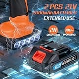 Protmex Cordless Car Buffer Polisher, 6IN Car Buffers And Polishers Kit, 6 Variable Speed Car Polishing Kit, 2*21V 2.0Ah Batteries Cordless Polisher For Car Detailing/Polishing/Waxing/Scratch Removing