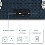 Crosley Voyager Portable Turntable - Bluetooth Record Player, 3-Speed Suitcase Vinyl Player, Home Turntables for Vinyl Records, Built in Stereo Speakers & Bluetooth Receiver, AUX Input, Navy Blue