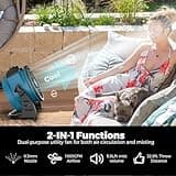 XPower Misting Fan Outdoor Cooling Oscillating Heavy Duty Powerful High Velocity Ideal for Camping Patios Picnics & More (FM-65)