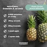 Nattokinase Bromelain Curcumin | Foreign Protein Detox & Cleanse with Black Pepper Extract | High Strength | 60 Vegan Capsules, Made in The UK by Roundway Supplements