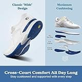 FitVille Mens Extra Wide Fit Tennis Badminton Squash Shoes Non Slip Sports Trainers for Volleyball Pickleball, White, 8 UK Wide