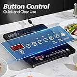 AMZCHEF Single Induction Hob, Portable Induction Hob, 10 Temperature Settings and Power levels from 300W to 2000W, Black Frosted Glass Panel,Sensitive Press Control, 3-hour Timer