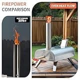 BIG HORN OUTDOORS Pizza Ovens Wood Pellet Pizza Oven Wood Fired Pizza Maker Portable Stainless Steel Pizza Grill