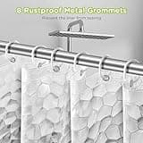 OTraki 3D Shower Curtain 48" x 72", Clear Shower Curtains Weighted 120 x 200cm, Transparent Shower Curtain with 8 Hooks, Plastic Shower Curtains (Heavy Duty, Waterproof)