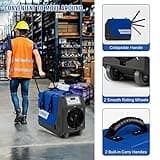 COSTWAY 85L/Day Commercial Dehumidifier, Industrial Air Dehumidifiers Building Dryer with Pump, 24H Timer, Auto Defrost, Memory Starting, Drain Hose, Wheels & Handle, Air Circulation 341m3/h